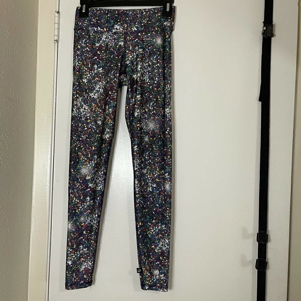 Terez Leggings Confetti Dotted Multicolor Workout Yoga Size Small